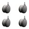 Service Caster 4'' Gray Heavy Duty Floor Safe Twin Wheel Caster 1/2'' Threaded Stem , 4PK SCC-TS02S100-TPR-GRY-121310-4 - alternate 1